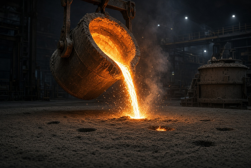 Custom gray iron and ductile iron casting poured and CNC machined, showing complete OEM production line.